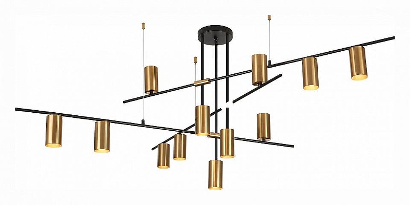 Люстра на штанге ST-Luce Sormano SL1206.402.12 цвет плафона/подвески Латунь, цвет арматуры Черный