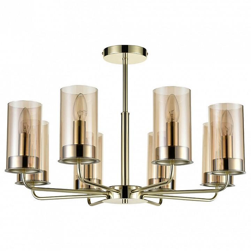 Люстра на штанге Vele Luce Licia VL1924L08 цвет плафона/подвески Бежевый, цвет арматуры Золото