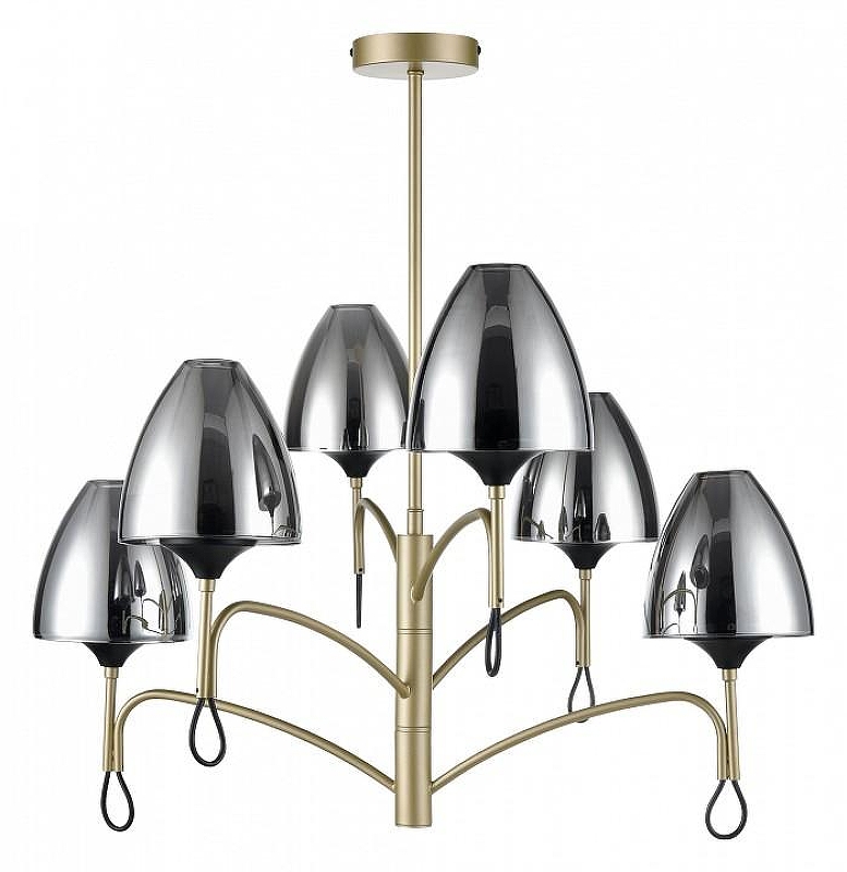 Люстра на штанге Vele Luce Oro VL5654P26 цвет плафона/подвески Светло-серый, цвет арматуры Черный, Бежевый