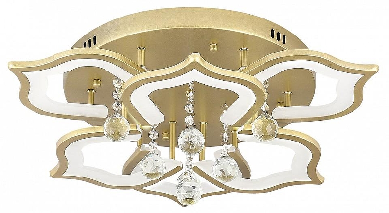 Люстра Natali Kovaltseva FLOREL INNOVATION STYLE 83052 цвет плафона/подвески Белый, Золото, Прозрачный, цвет арматуры Золото
