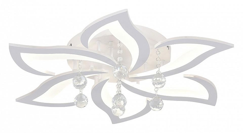 Люстра Natali Kovaltseva Olimp LED LAMPS 81238 цвет плафона/подвески Белый, Прозрачный, цвет арматуры Белый