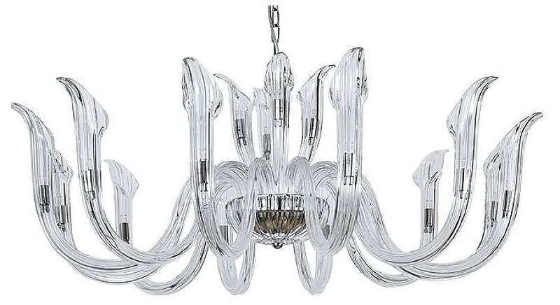Люстра Newport 3650 3654+12/C nickel цвет плафона/подвески Прозрачный, цвет арматуры Прозрачный, Никель