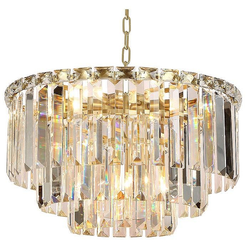 Люстра Newport MIСHELLE 8469+3/С brass цвет плафона/подвески Прозрачный, цвет арматуры Латунь