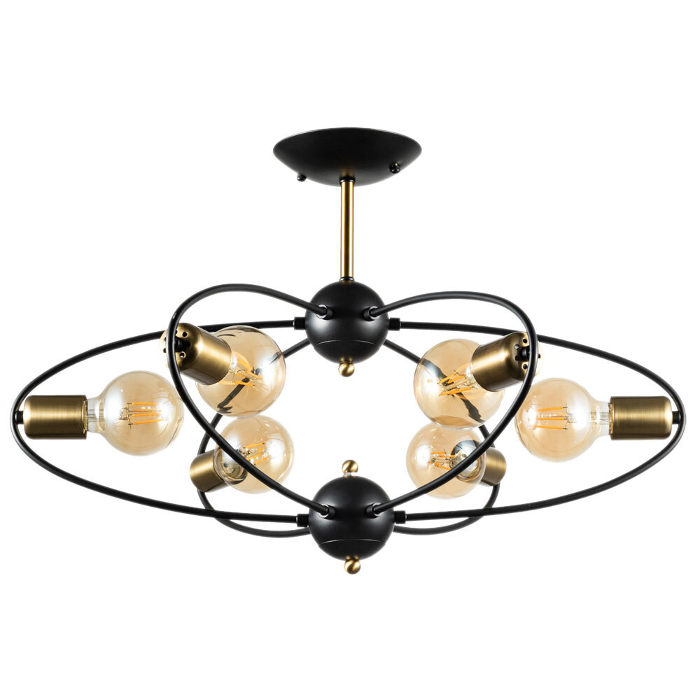 Люстра потолочная Arte Lamp Glasgow E27 240 Вт 9 кв.м (A1963PL-6BK)