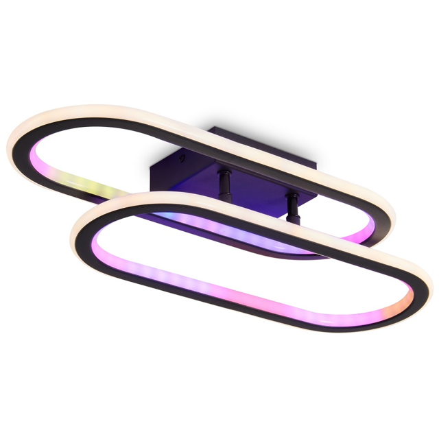 люстра потолочная FREYA Ола LED 72Вт 2100Лм RGB ПДУ белый/черный