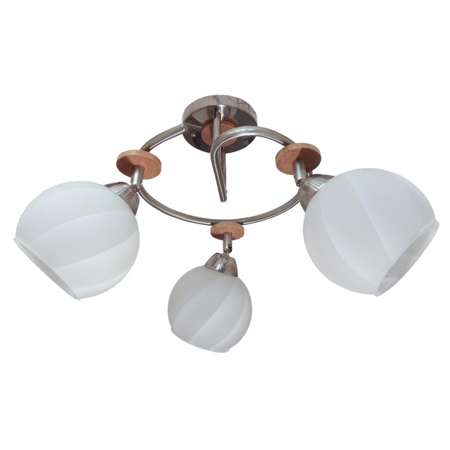 люстра потолочная Jupiter Lighting Бук 3х60Вт E27 дерево стекло металл коричневый