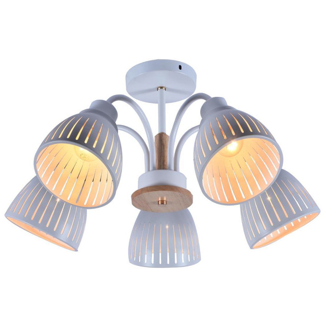 люстра потолочная Jupiter Lighting Хелена 5х60Вт Е27 металл дерево