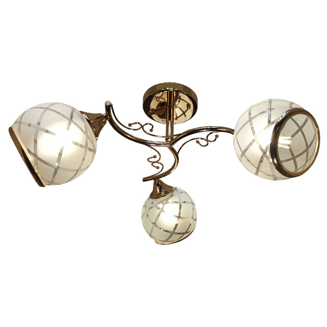 люстра потолочная Jupiter Lighting Лия 3х60 Вт Е27 стекло металл