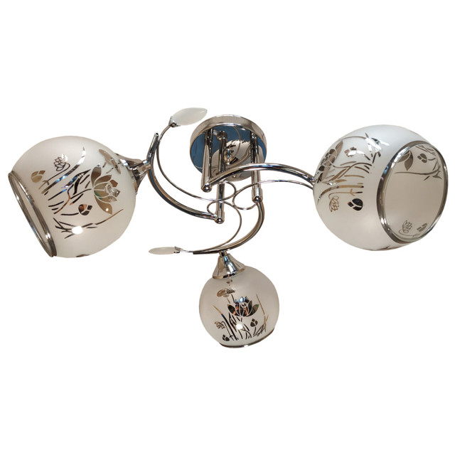 люстра потолочная Jupiter Lighting Мидоу 3х60Вт Е27 стекло металл