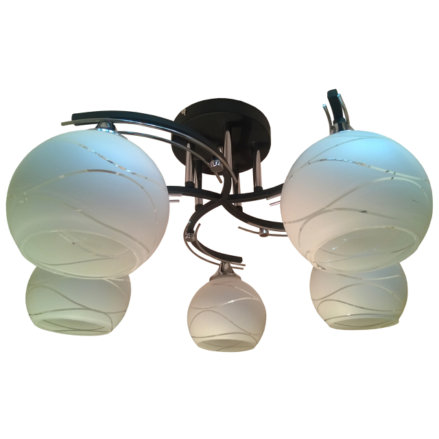люстра потолочная Jupiter Lighting Осака 5х60Вт E27 стекло металл хром