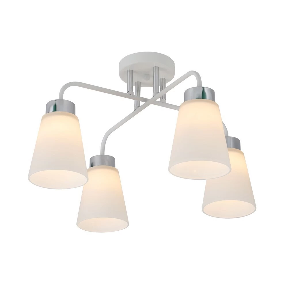 Люстра потолочная Schaffner Fattore E27 160 Вт 16 кв.м (4555-4 WH-CR)