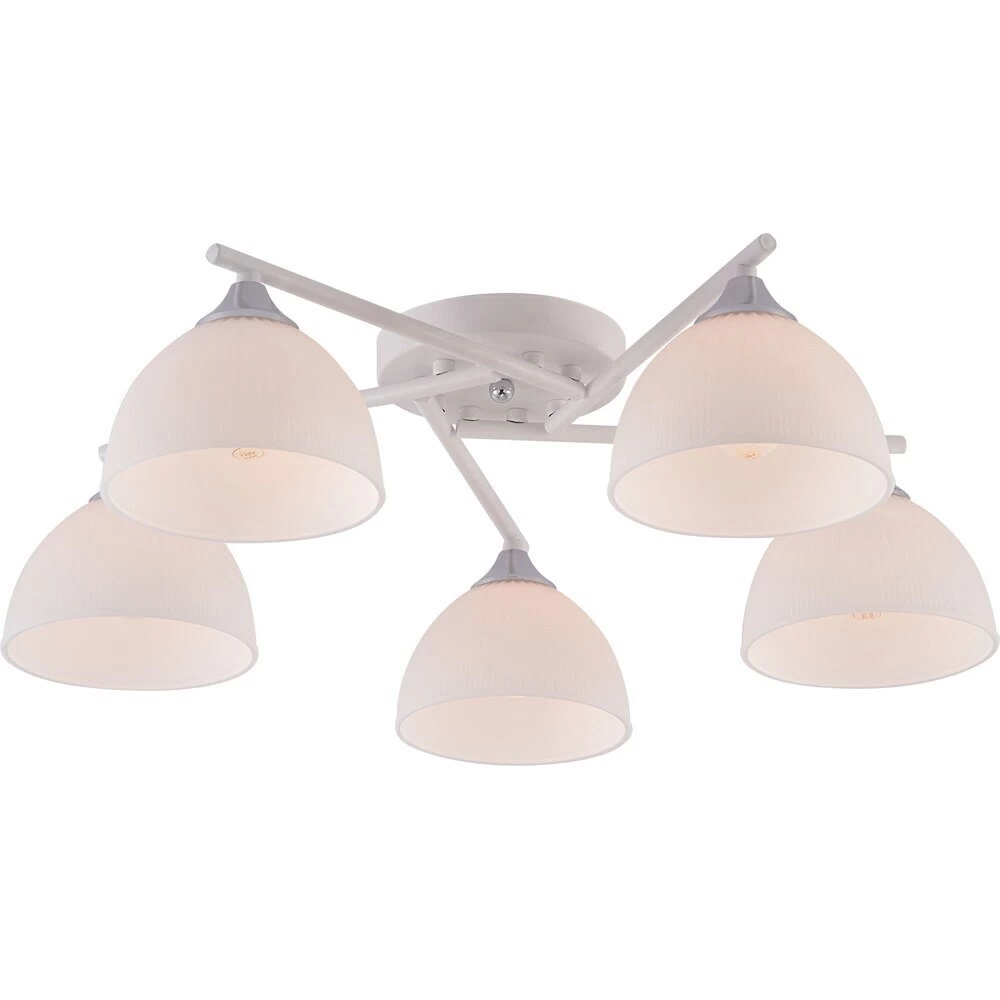 Люстра потолочная Schaffner Pluma E27 300 Вт 18 кв.м (4245-5 WH-CR)
