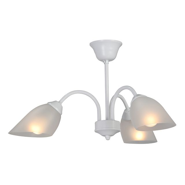 люстра потолочная VITALUCE Вим E14 3х40Вт стекло металл белый