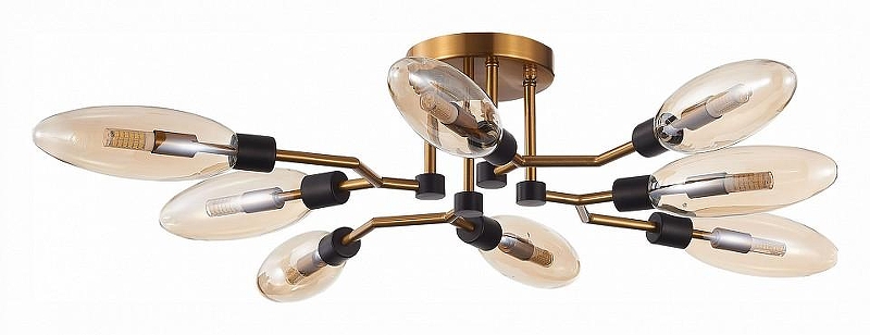 Люстра ST-Luce Des1ma SL1174.302.08 цвет плафона/подвески Коньячный, цвет арматуры Латунь