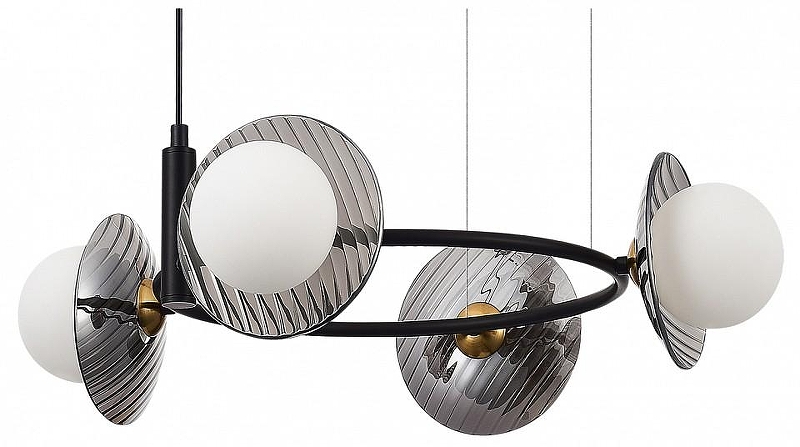 Люстра ST-Luce Noon SL1521.403.04 цвет плафона/подвески Белый, Серый, цвет арматуры Черный
