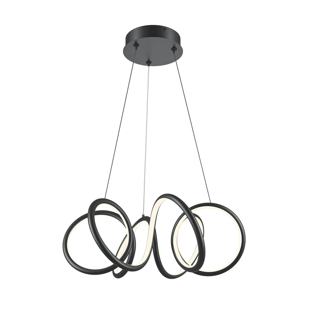 Люстра светодиодная подвесная Maytoni Curve 52 Вт 3000-4000К 26 кв.м (MOD241PL-L60BK)