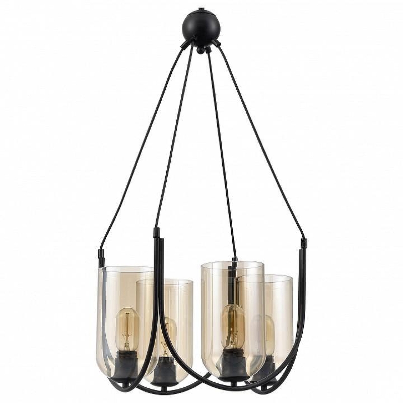 Люстра Vele Luce Fiamma VL5812P04 цвет плафона/подвески Оранжевый, цвет арматуры Черный