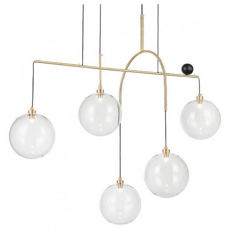 Люстра Vele Luce Freedom VL5544P05 цвет плафона/подвески Прозрачный, цвет арматуры Золото, Черный