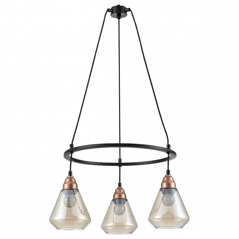 Люстра Vele Luce Norina VL5842P03 цвет плафона/подвески Коньячный, цвет арматуры Черный