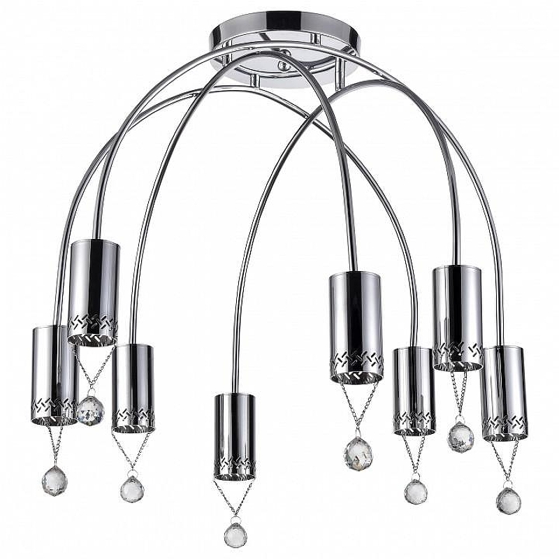 Люстра Vele Luce Pioggia VL4283L08 цвет плафона/подвески Прозрачный, Хром, цвет арматуры Хром