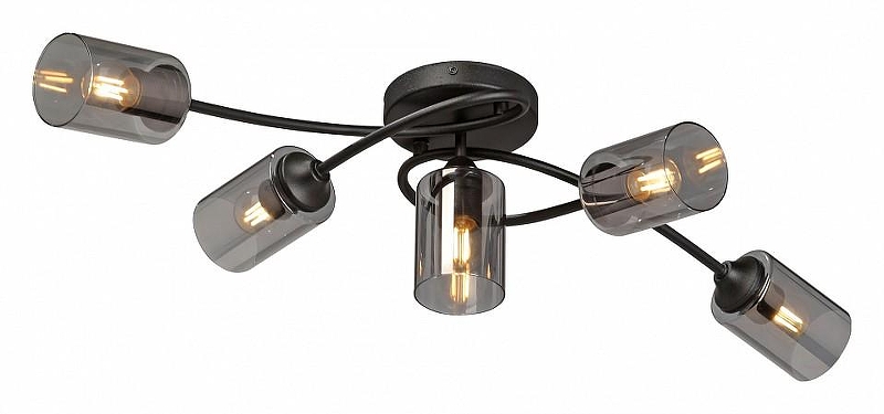Люстра Vitaluce V2048 V2048-1/5PL цвет плафона/подвески Светло-серый, цвет арматуры Черный