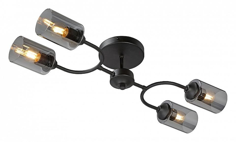 Люстра Vitaluce V2823 V2823-1/4PL цвет плафона/подвески Светло-серый, цвет арматуры Черный