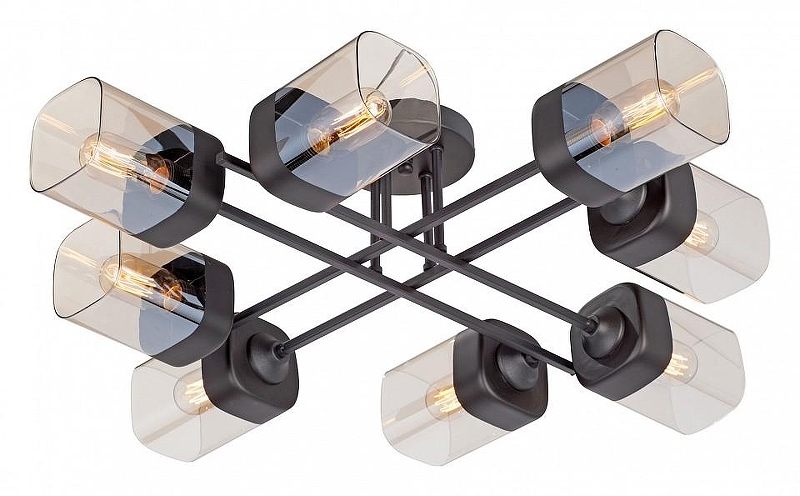 Люстра Vitaluce V4831 V4831-1/8PL цвет плафона/подвески Коньячный, цвет арматуры Черный