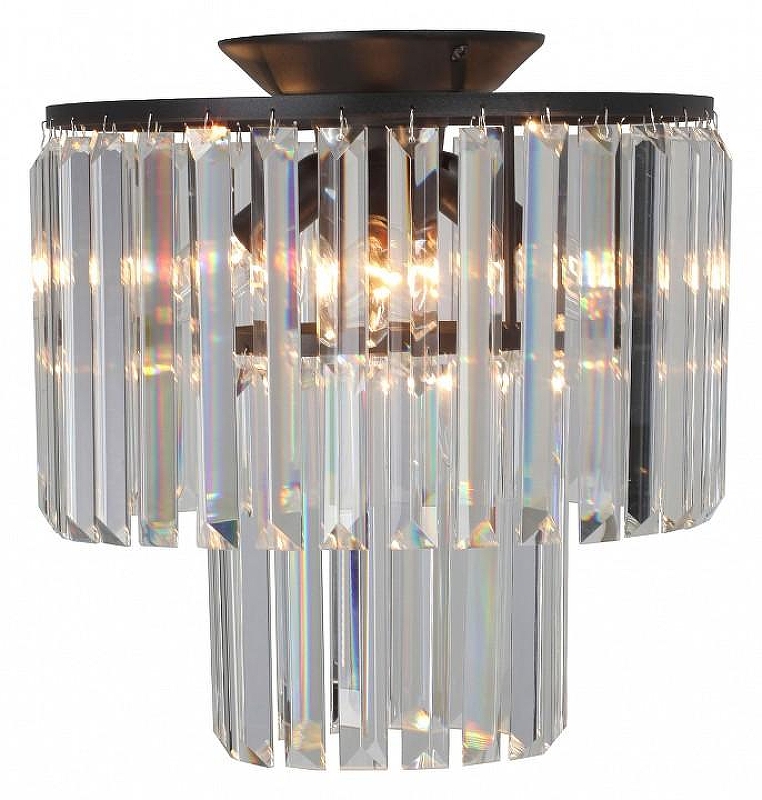 Люстра Vitaluce V5153 V5153-1/4PL цвет плафона/подвески Прозрачный, цвет арматуры Черный
