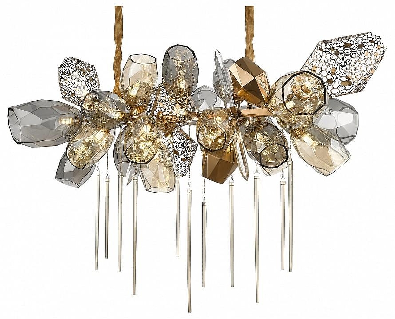Люстра Wertmark Plac1da WE243.27.523 цвет плафона/подвески Бронза, Светло-серый, Оранжевый, цвет арматуры Бронза