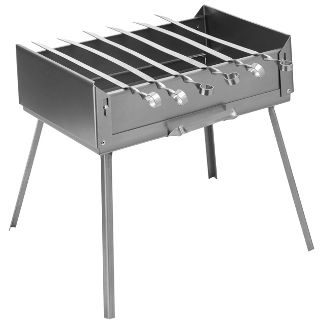 мангал-дипломат PALISAD 41x28x12,5см сталь 1,5мм в комплекте 6 шампуров
