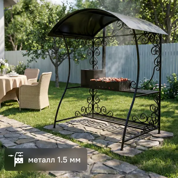 Мангал Загородный очаг 1.5 мм 210x125x190 см
