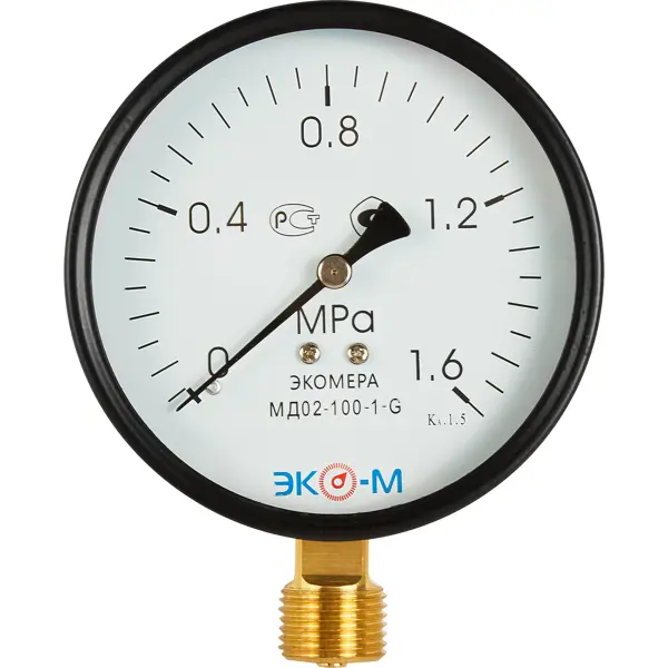 Манометр радиальный Росма МД 02 16 бар 1/2" 100 мм