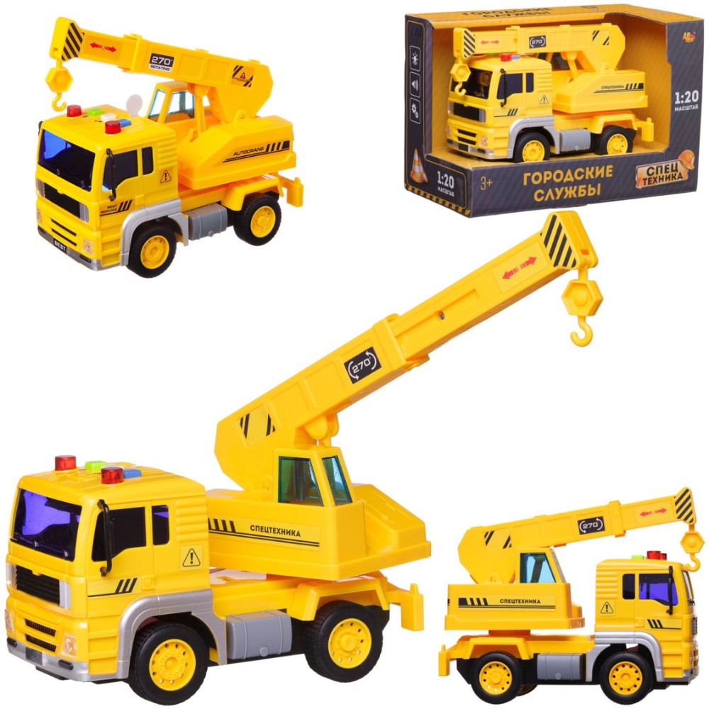 Машинка ABtoys ABtoys автокран со звуковыми и световыми эффектами 1:20 (C-00450)
