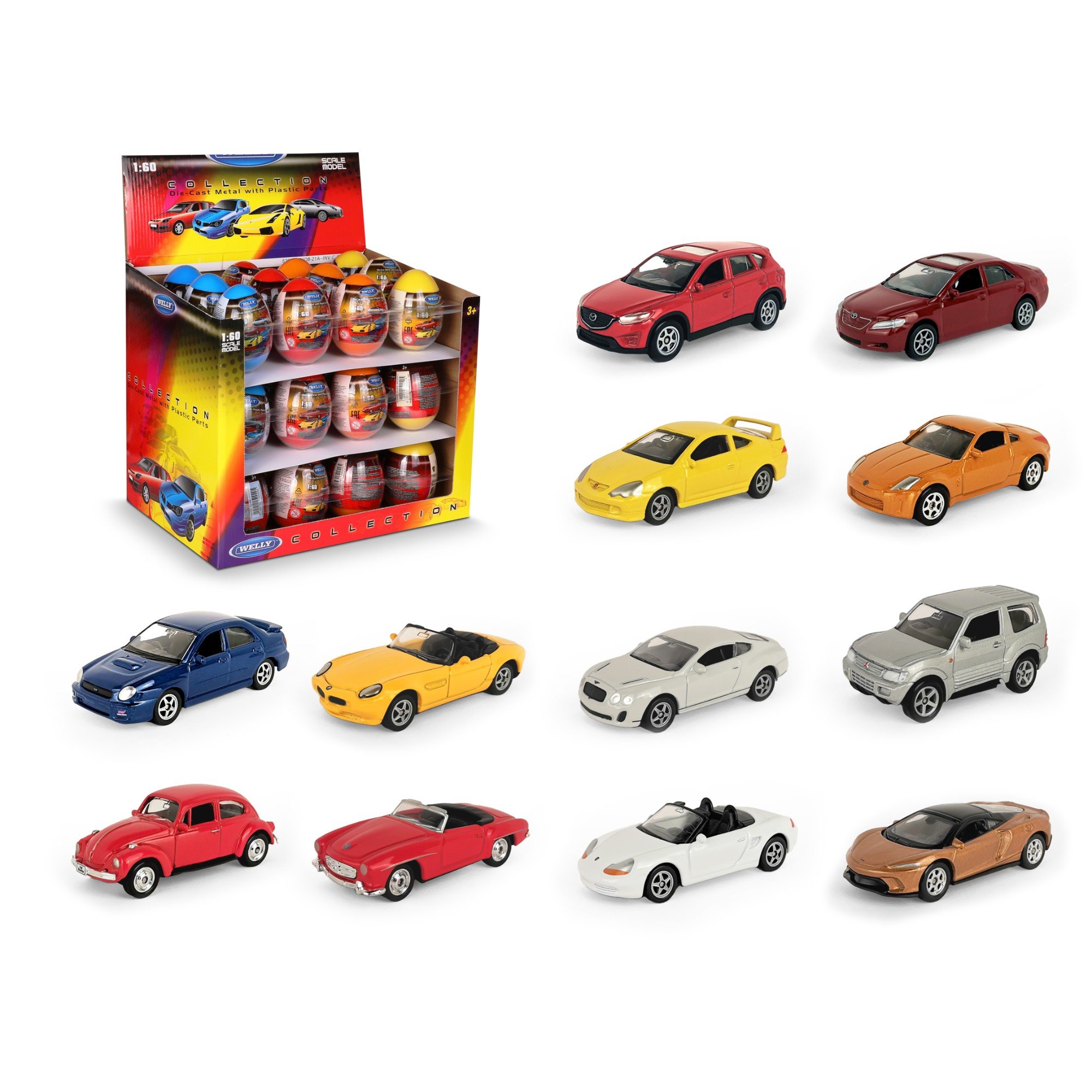 Машинка Welly Капсула-Сюрприз 1:60 в ассортименте (52020E-36D/23D/)