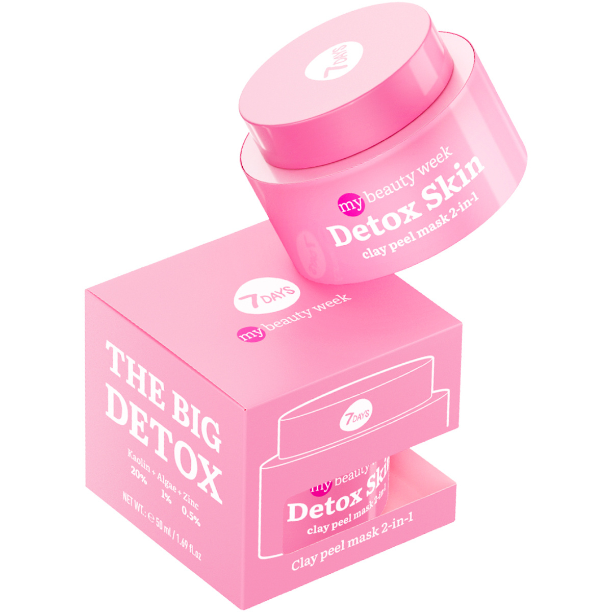 Маска для лица 7 Days Skin Detox с глиной 2в1 очищающая 50 мл