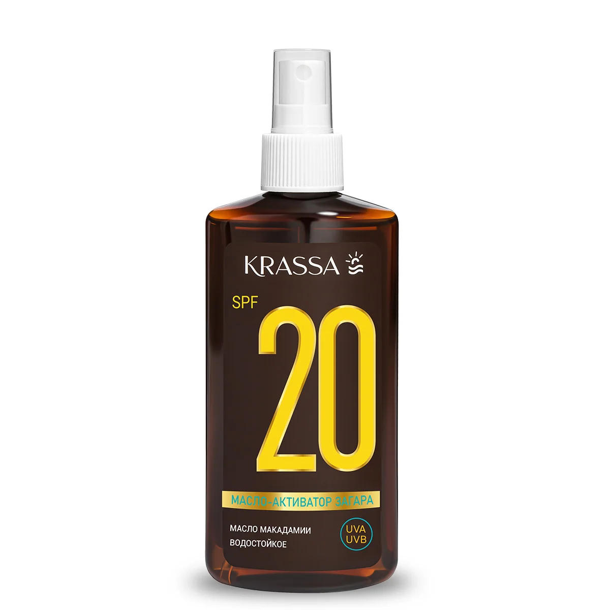 Масло-Активатор загара Krassa SPF 20, 150 мл с маслом Макадамии