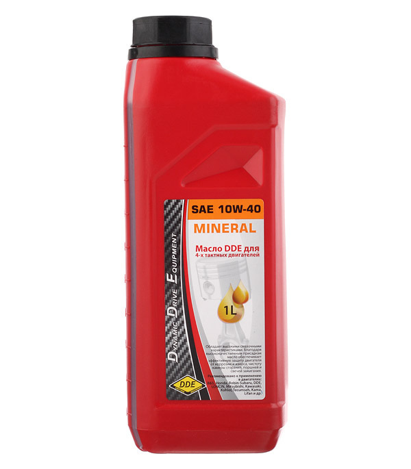 Масло для 4-тактных двигателей DDE минеральное 1 л (M-SAE10W-40)