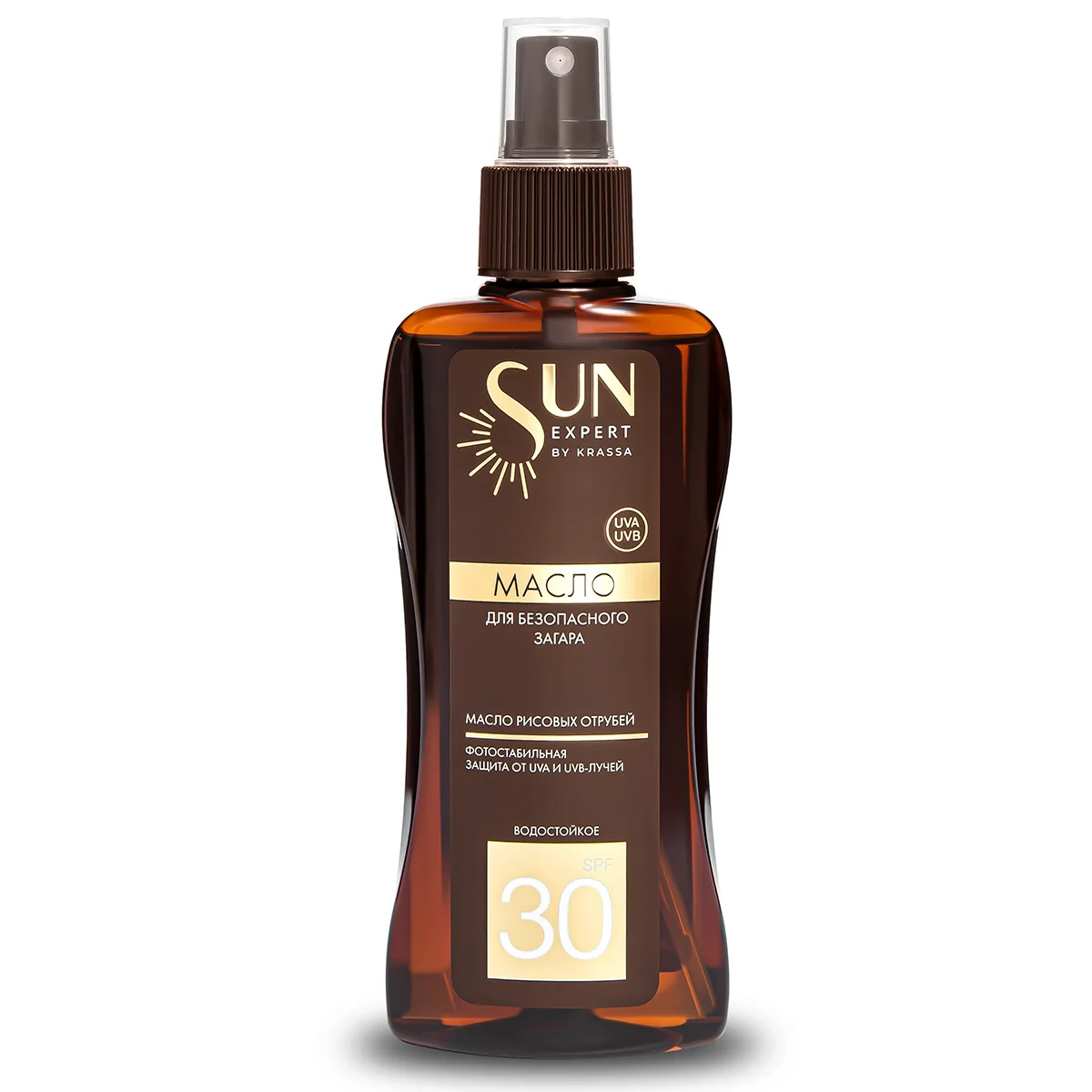 Масло для безопасного загара Sun SPF 30, 180 мл с маслом Рисовых Отрубей