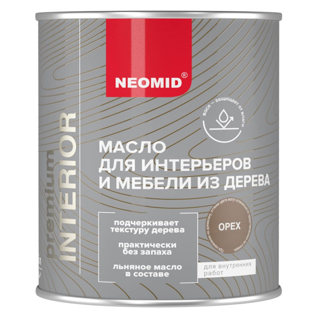 масло для дерева NEOMID Interior 0,75л орех, арт. Inter-0,75/орех