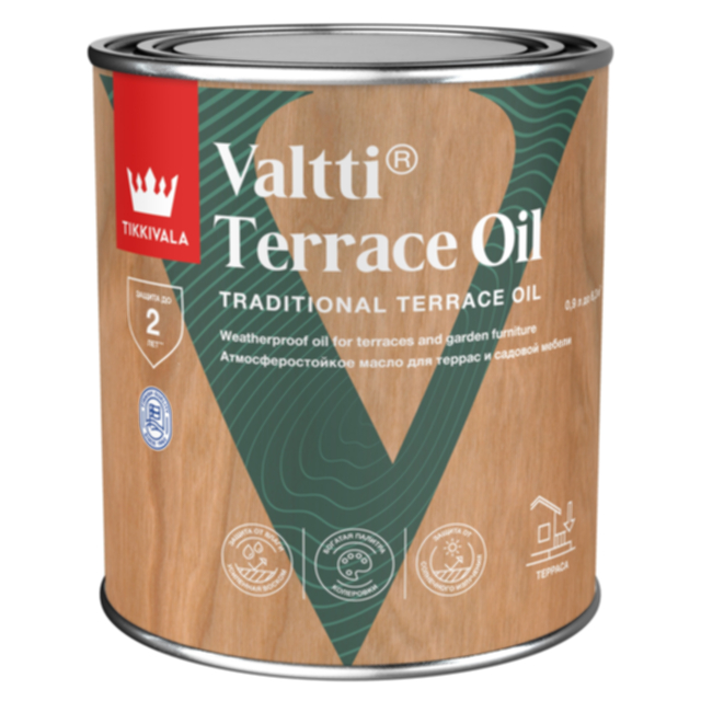 масло для террас TIKKIVALA Valtti Terrace Oil 0,9л, арт. 700010363