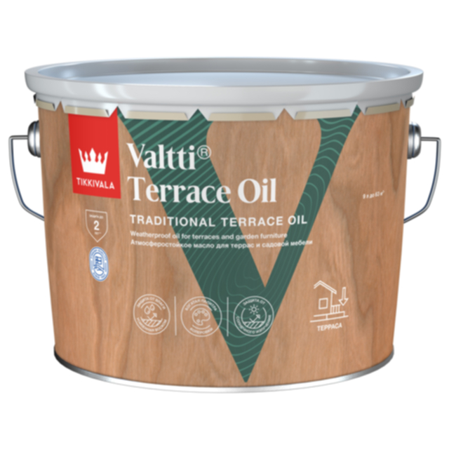 масло для террас TIKKIVALA Valtti Terrace Oil 9л, арт. 700010365