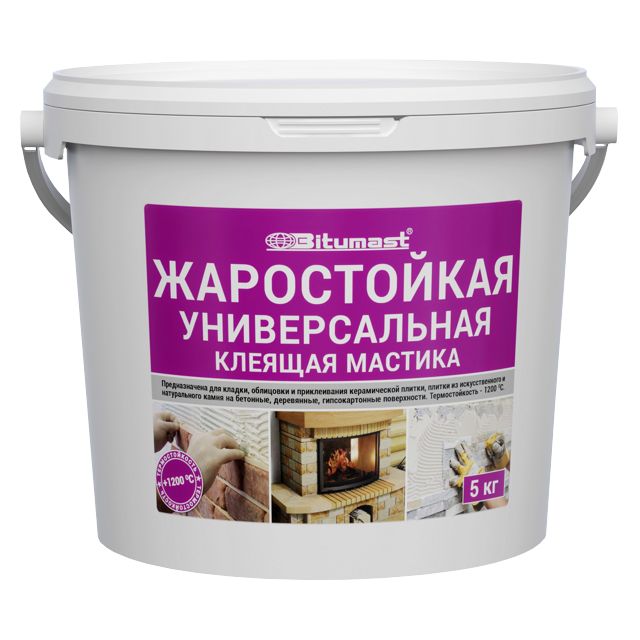 мастика BITUMAST клеящая жаростойкая 5кг, арт.220103