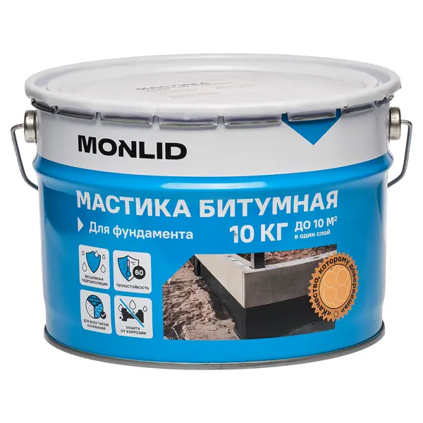 Мастика битумная для фундамента MONLID 10кг