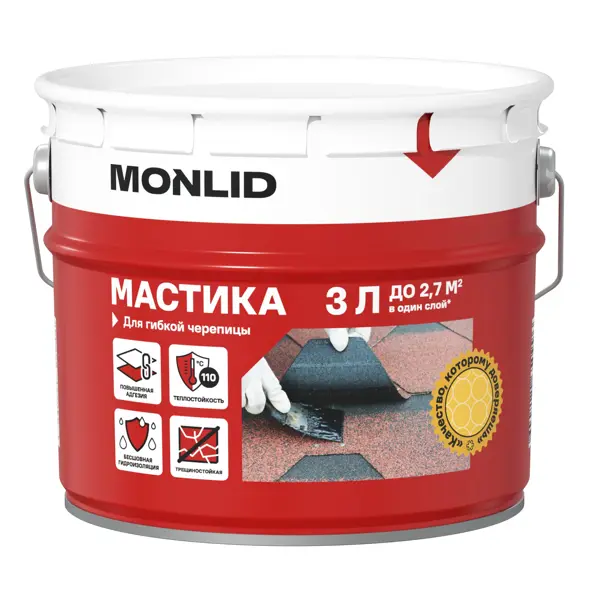 Мастика MONLID битумная однокомпонентная 2.8 кг