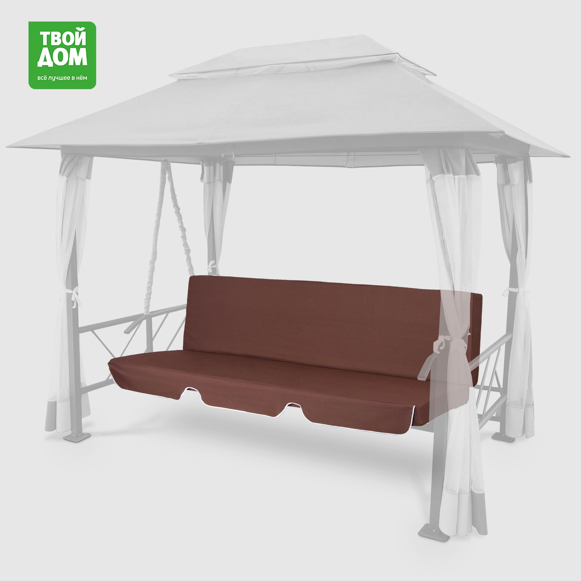 Матрас на качели Profgarden 190х100х10 см коричневый