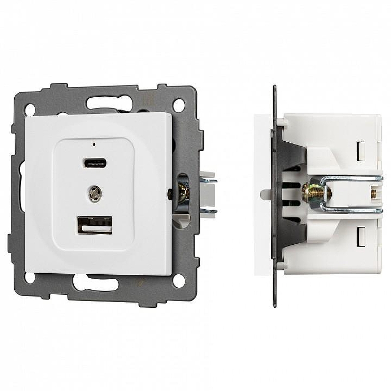 Механизм розетки 2хUSB type A и C Arlight SCT 049839 цвет Белый