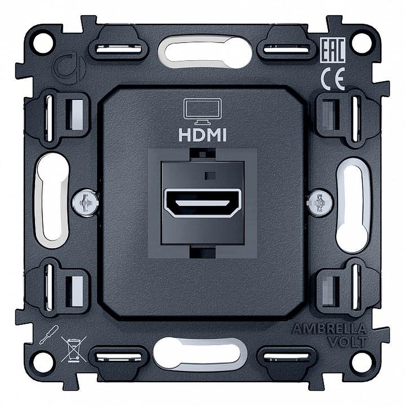 Механизм розетки HDMI Ambrella Volt Quant VM222 цвет Серый