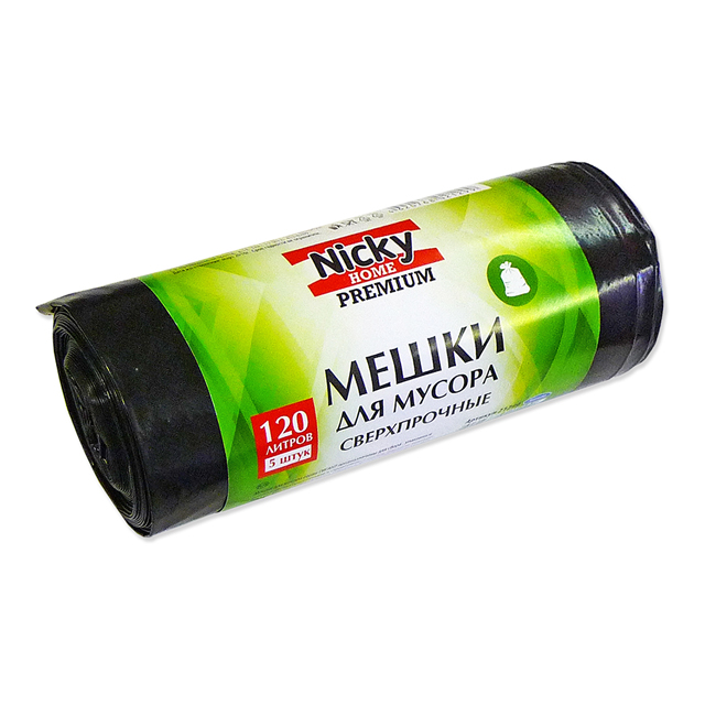 мешки для мусора ANTELLA 120л 5шт 70х110 60мкм LDPE сверхпрочные