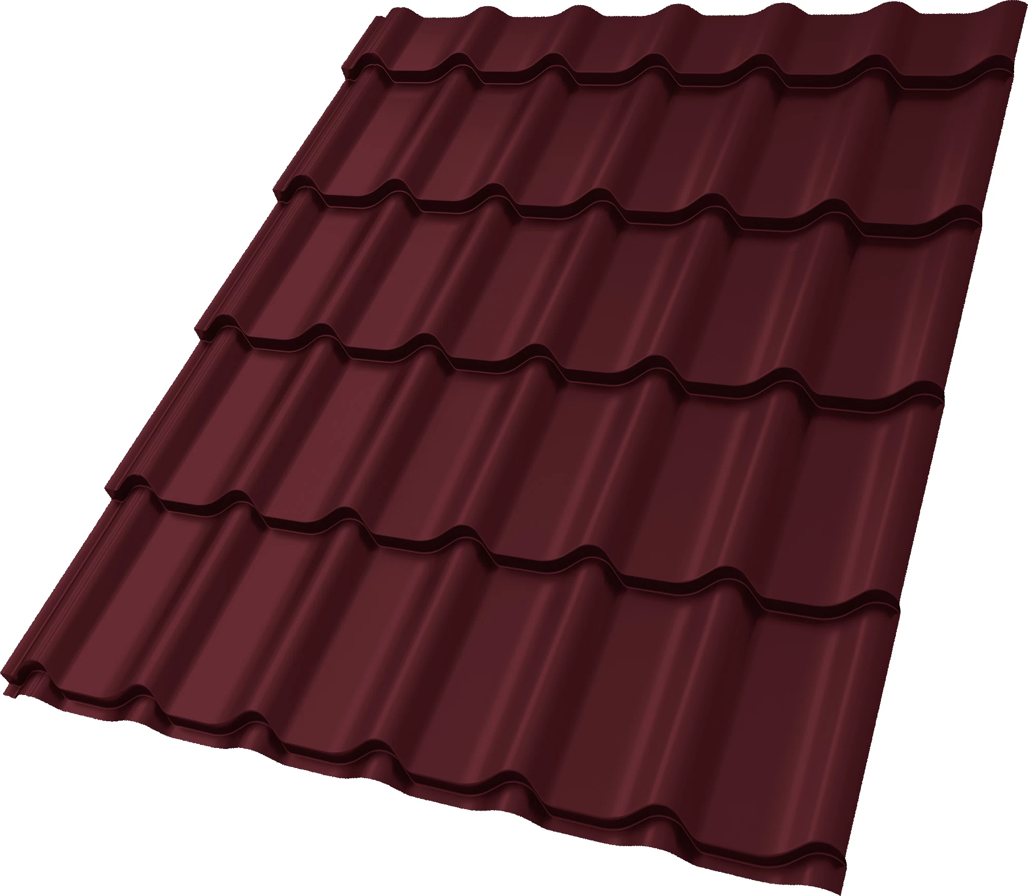 Металлочерепица 0,5 мм Grand Line Классик красное вино RAL 3005 satin matt TX