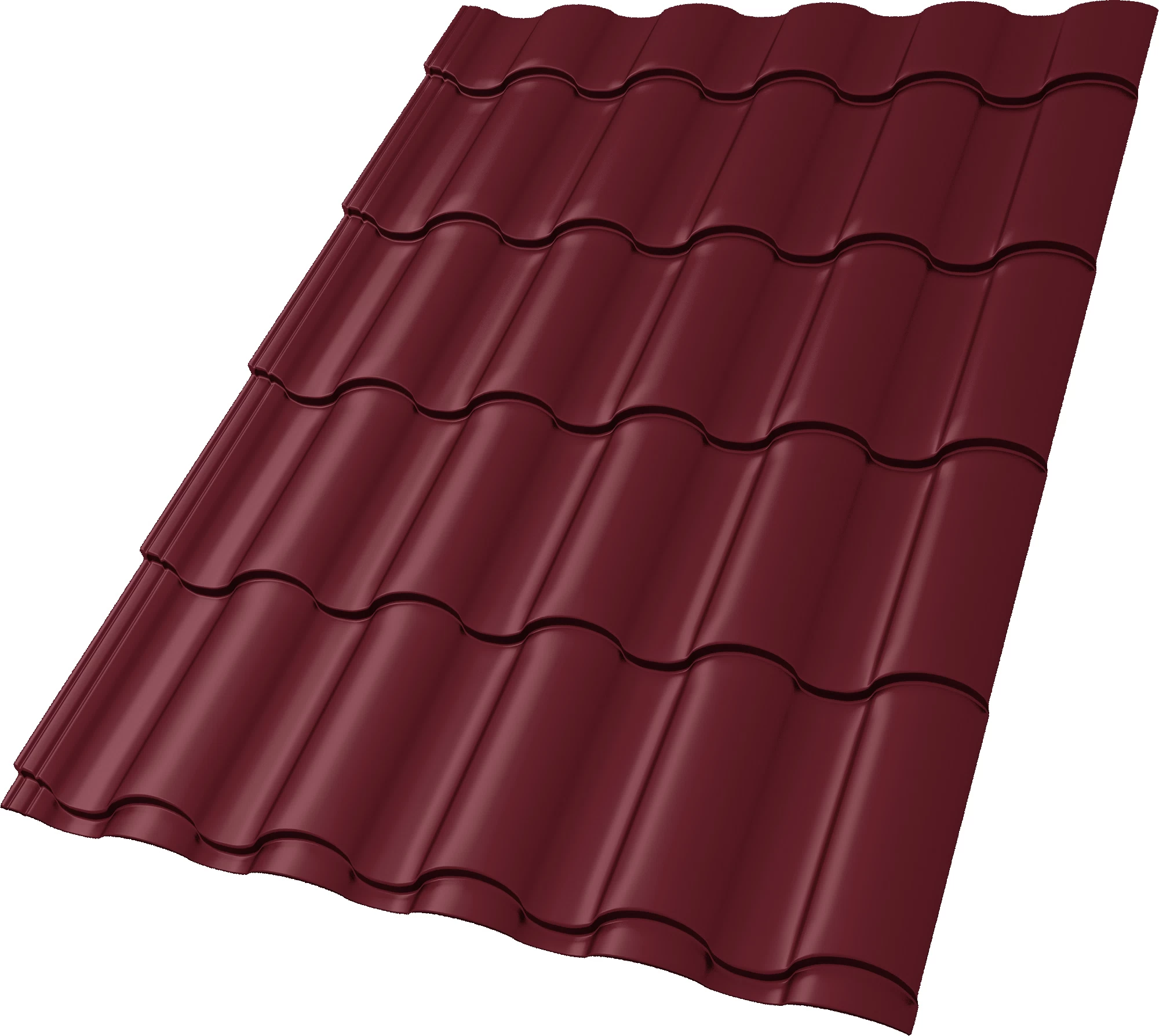 Металлочерепица 0,5 мм Grand Line Кредо красное вино RAL 3005 satin matt TX